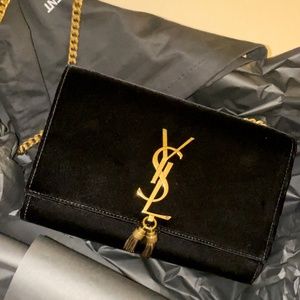 YSL black velvet bag